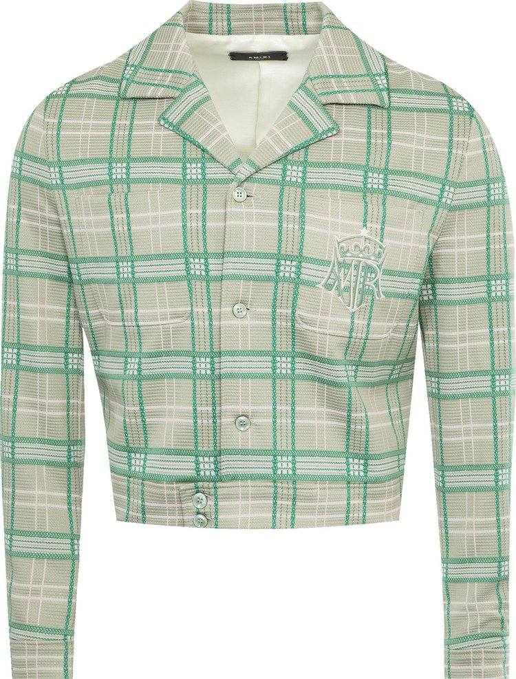 Amiri Plaid Jersey Shirt Jacket 'Green/Multicolor'