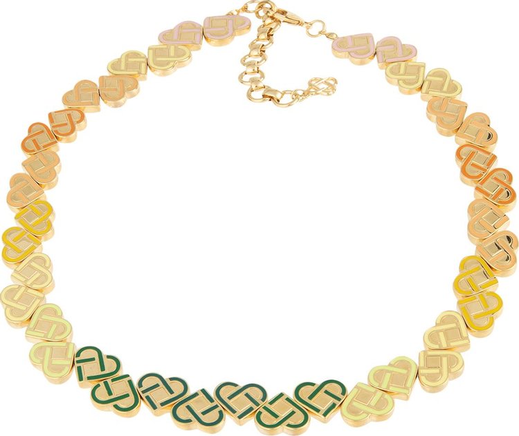 Casablanca Gold Plated Monogram Heart Necklace 'Gold/Gradient'
