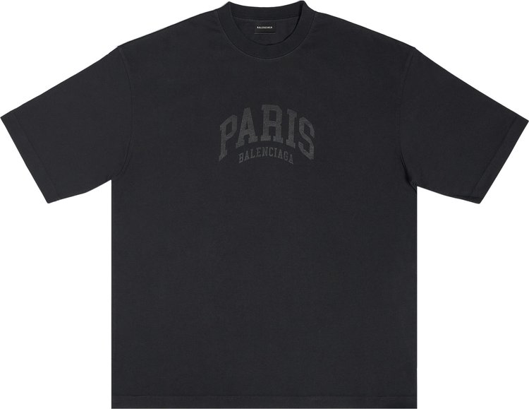 Balenciaga Paris Logo T Shirt Black