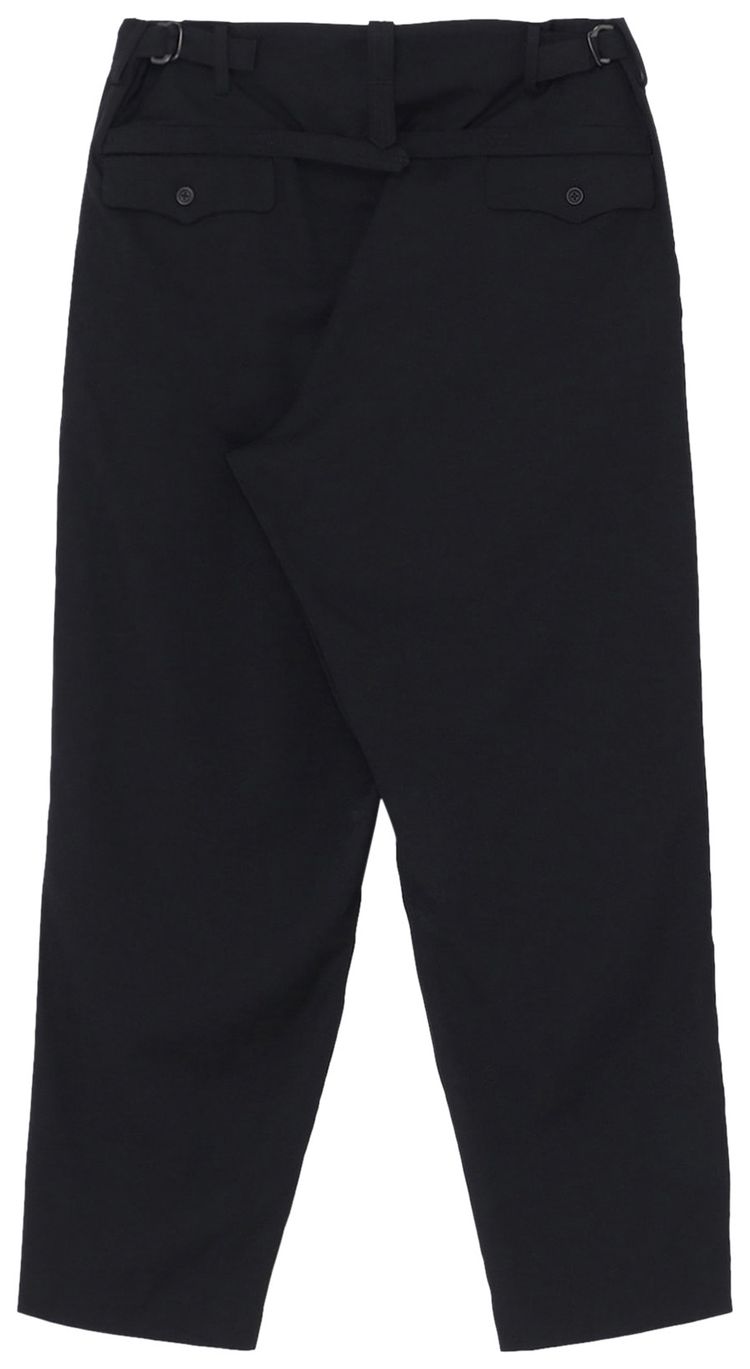 Ys Wool Gabardine Pants Black