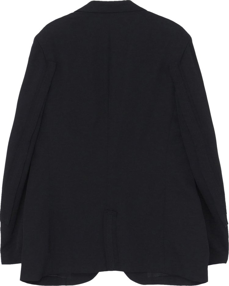 Ys Wool Gabardine 3 Buttons Jacket Black