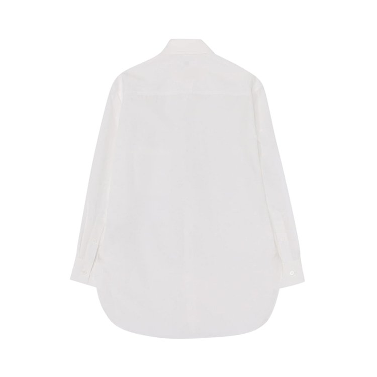 Ys Broadcloth Double Collar Shirt White