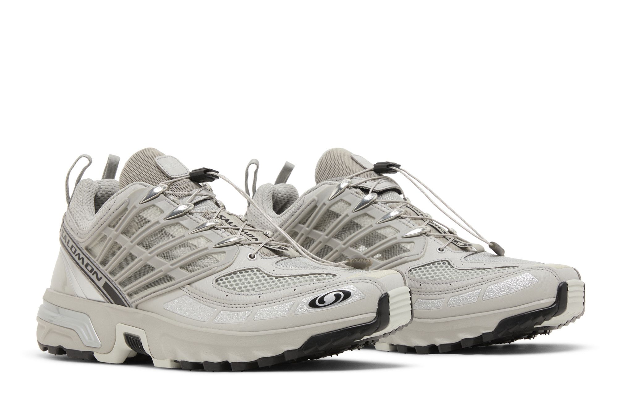 靴 Salomon Acs Pro Ghost Gray Silver 27.0 Salomon ACS Pro Shoes - Metal / Ghost Gray / Silver Metallic