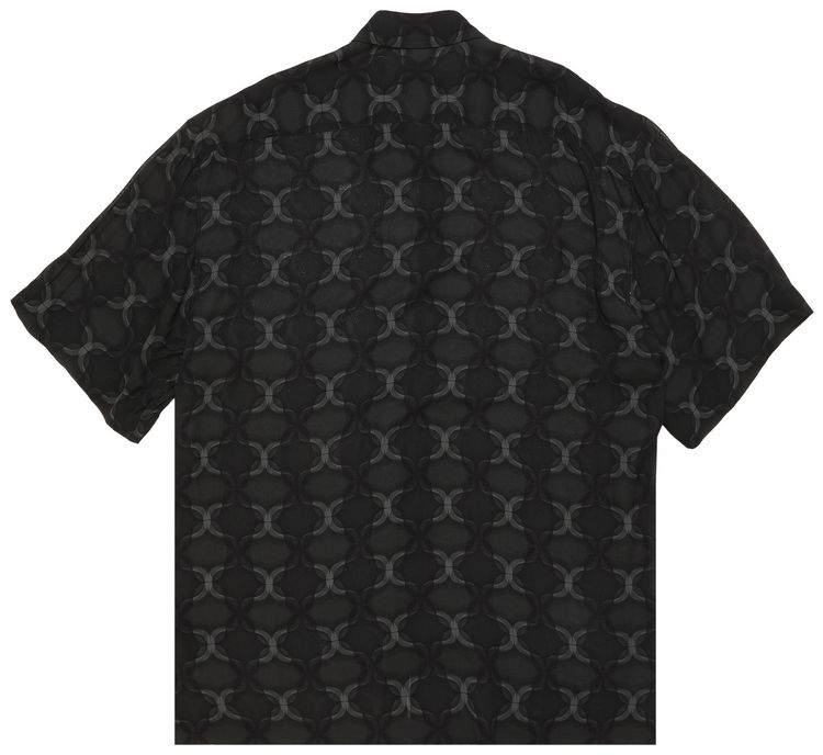 Dries Van Noten Printed Short Sleeve Shirt Anthracite