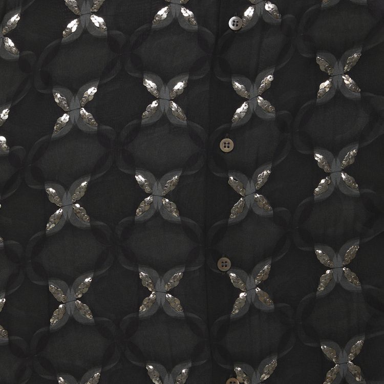 Dries Van Noten Printed Short Sleeve Shirt Anthracite
