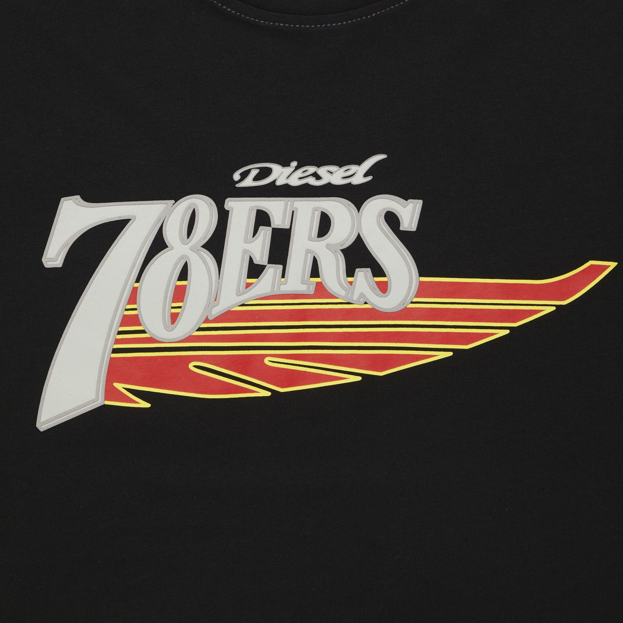 Buy Diesel 78ers Logo T-Shirt 'Black' - A12503 0GRAI 9XX | GOAT
