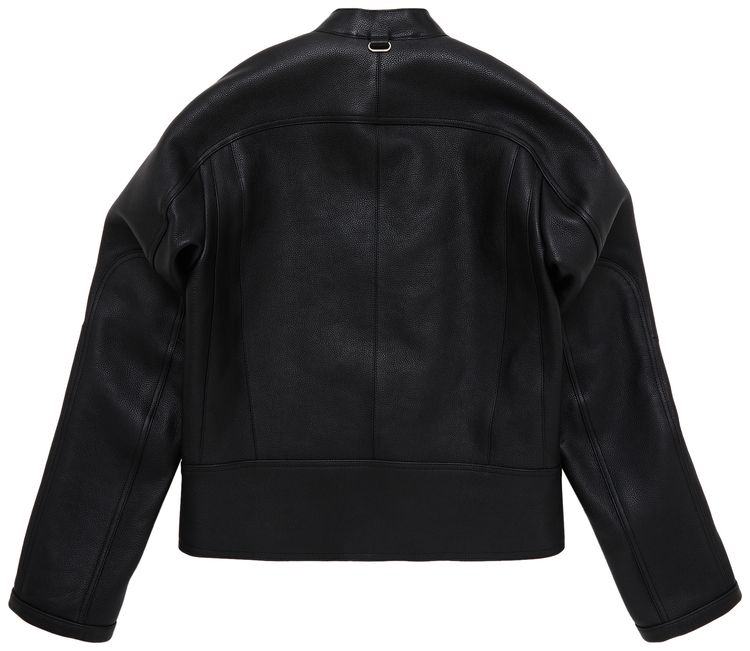 Courreges Scuba Leather Bomber Jacket Black