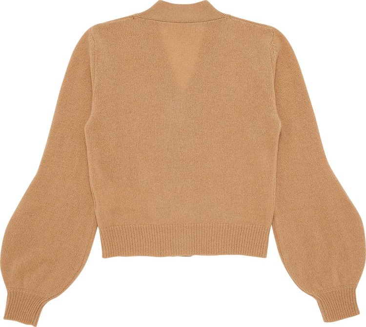 Marni Cashmere Logo Patch Cardigan Buttercream