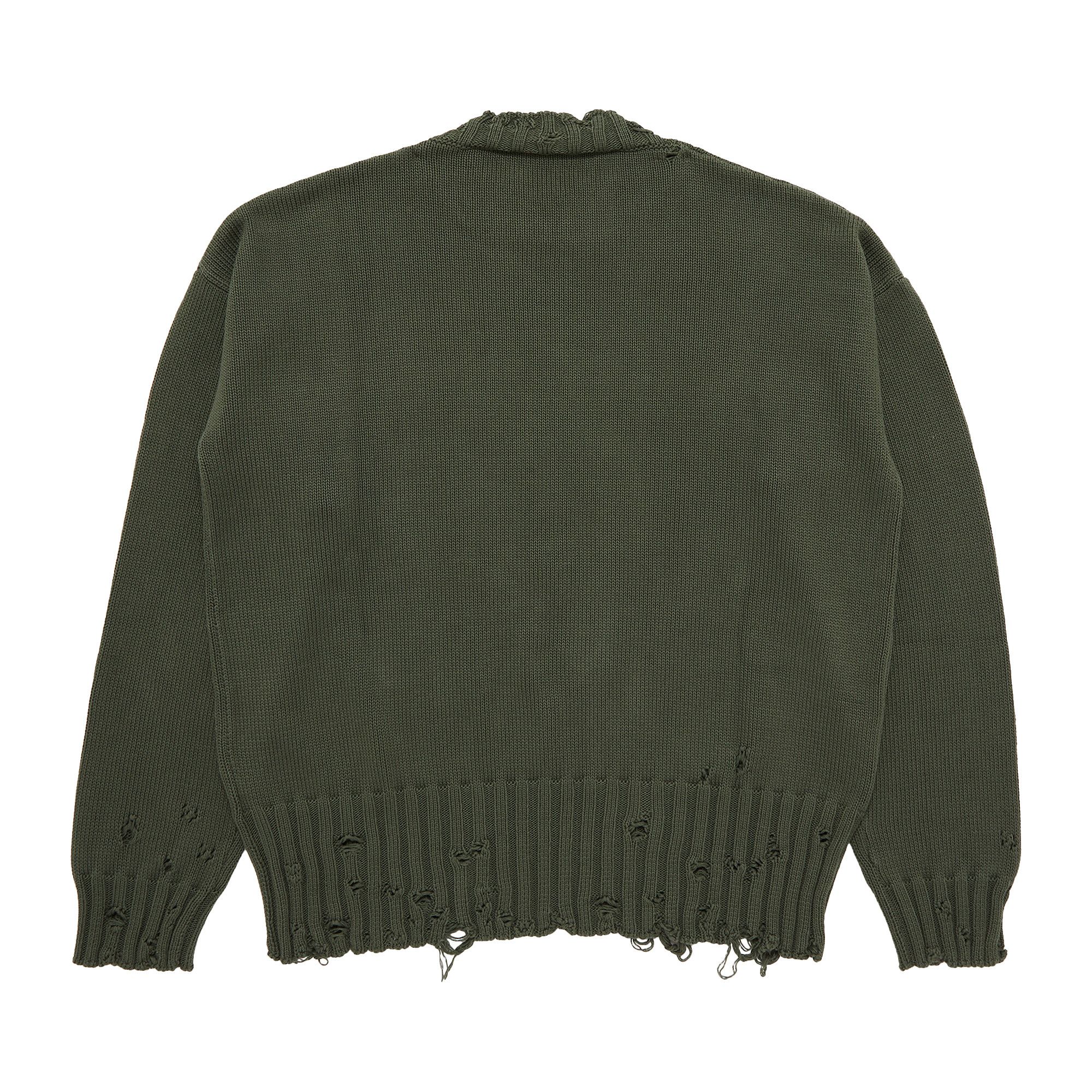 Buy Marni Distressed Finish Knit Jumper 'Leaf Green