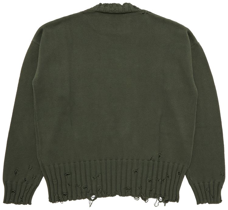 Marni Distressed Finish Knit Jumper Leaf Green