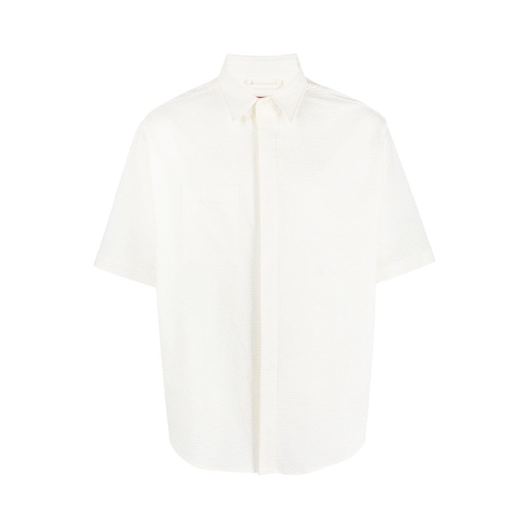 424 Textured Finish Short Sleeve Shirt White