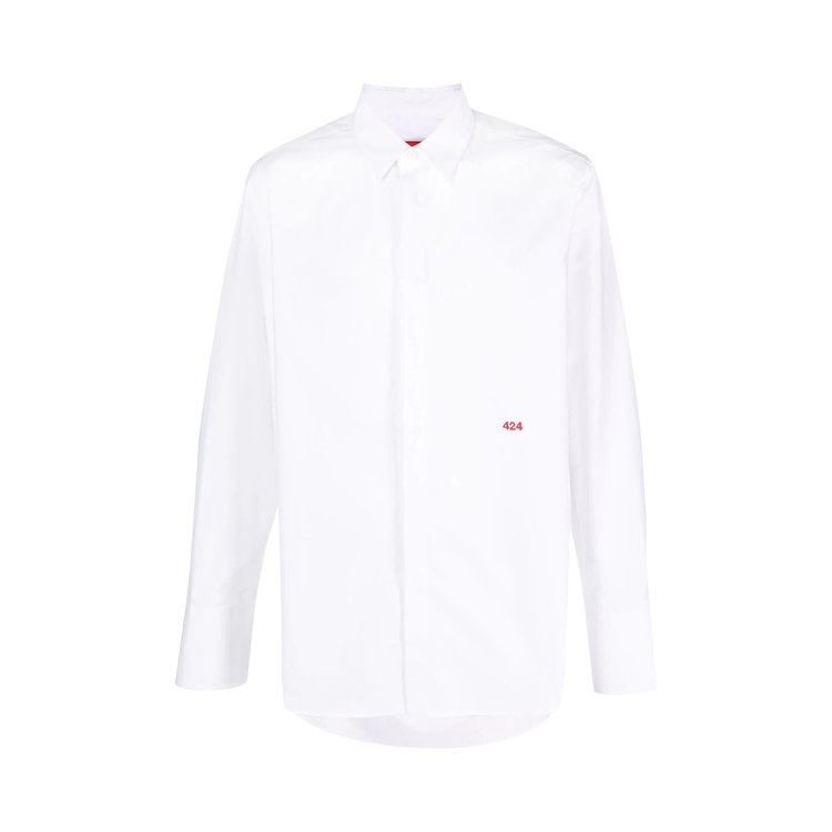 424 Embroidered Long-Sleeve Shirt 'White'