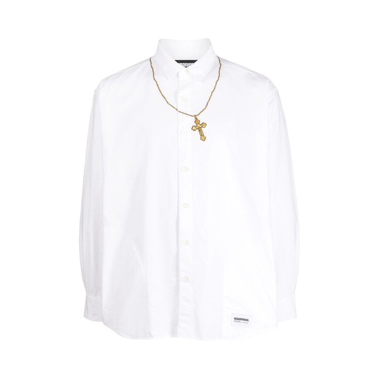Neighborhood Cross Embroidery Long-Sleeve Shirt 'White'