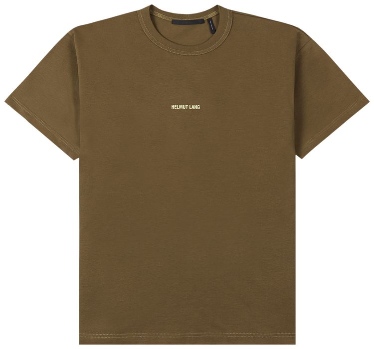 Helmut Lang Box Logo T Shirt Olive Green