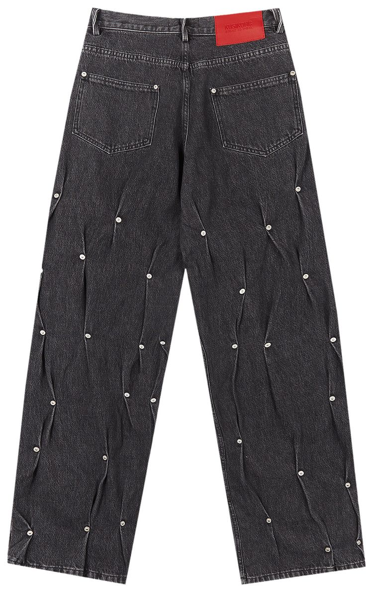 KUSIKOHC Multi Rivet Denim Pants Black