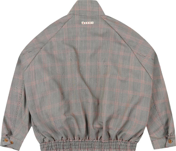 Marni Check Pattern Short Blouson Jacket Grey