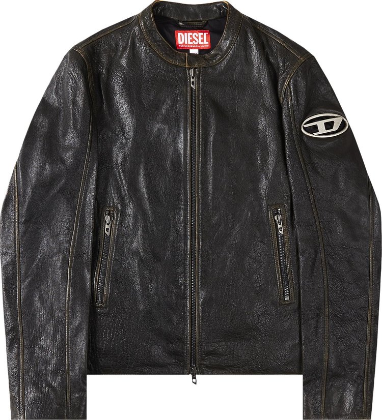 Diesel L Cobbe Moto Leather Jacket Black