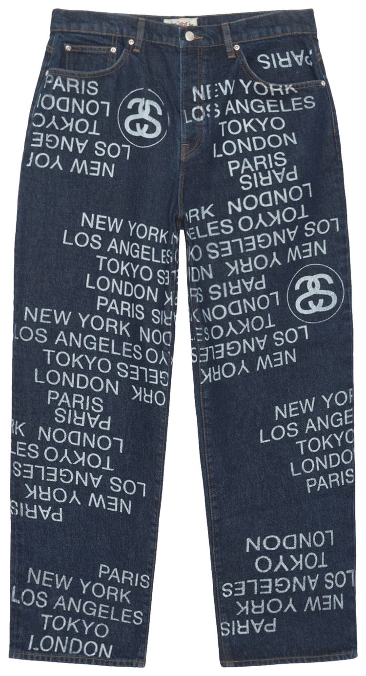 Stussy Big Ol City Link Denim Jean One Wash