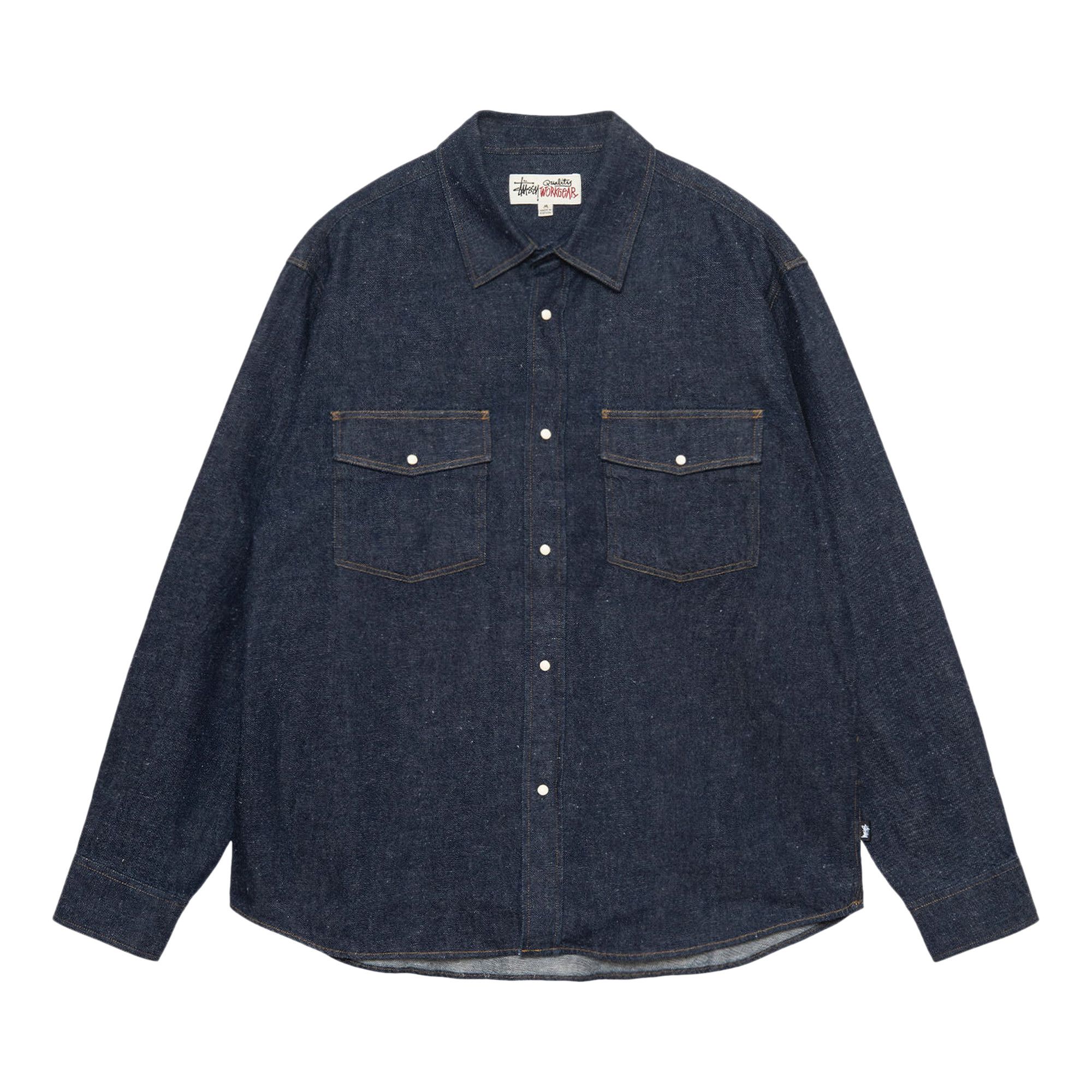 ★22-23FW新作★STUSSY★BOXY WESTERN DENIM SHIRT Buy Stussy Boxy Western Denim Shirt 'Dark Denim' - 1110320