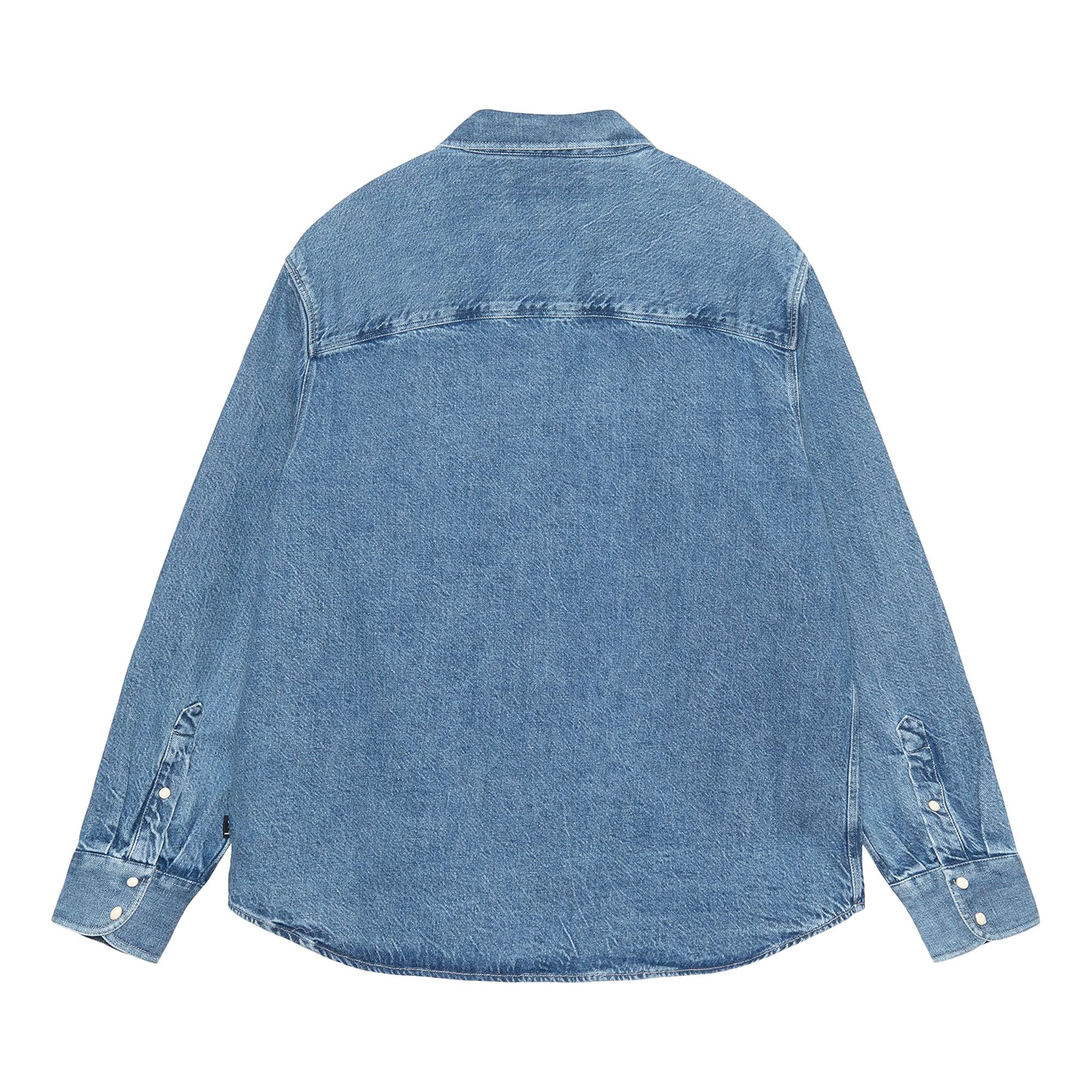Stussy Boxy Western Denim Shirt Dark Denim Men's - SS24 - US
