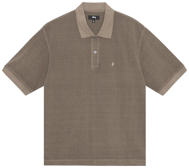 Stussy Pigment Dyed Pique Polo Taupe