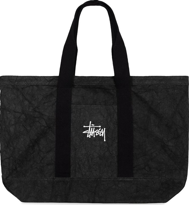 Stussy Ripstop Overlay Extra Large Tote Bag Washed Black