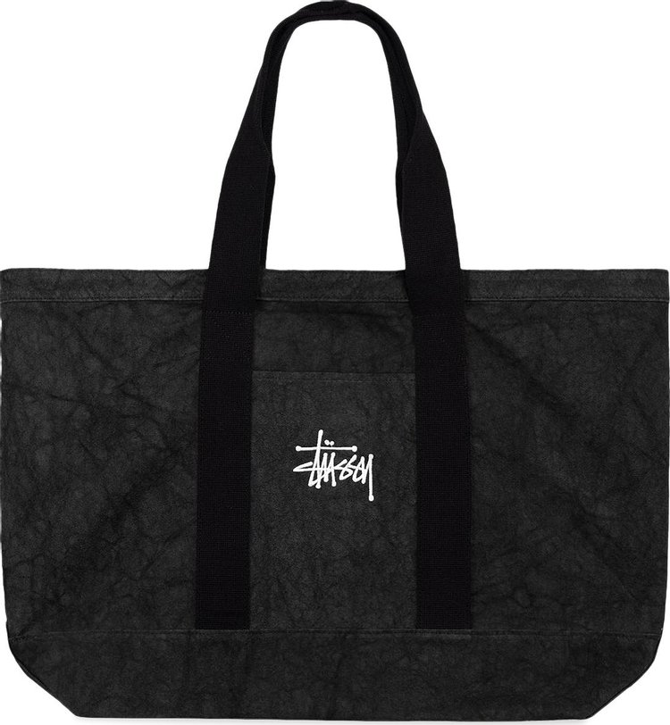 Stussy Ripstop Overlay Extra Large Tote Bag Washed Black