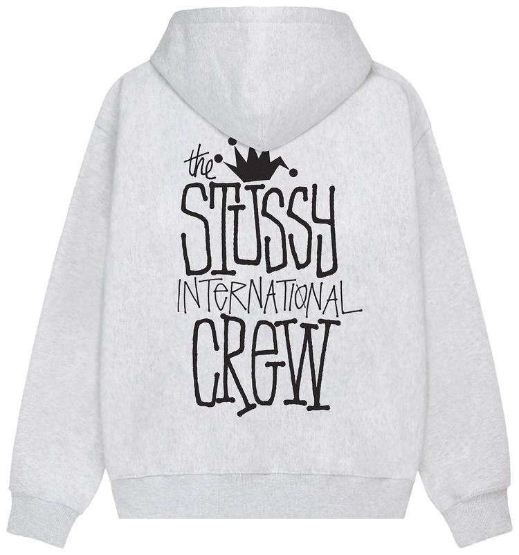 Buy Stussy Crown International Hoodie 'Ash Heather' 1925043 ASH