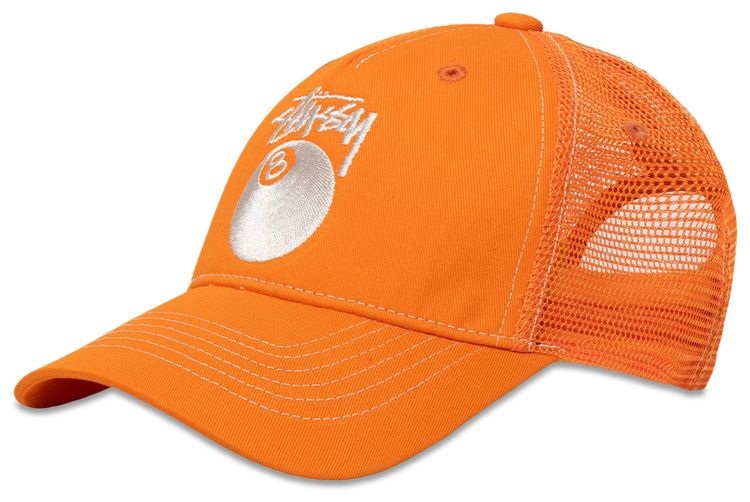 Stussy Low Pro Trucker 8 Ball Snapback Orange