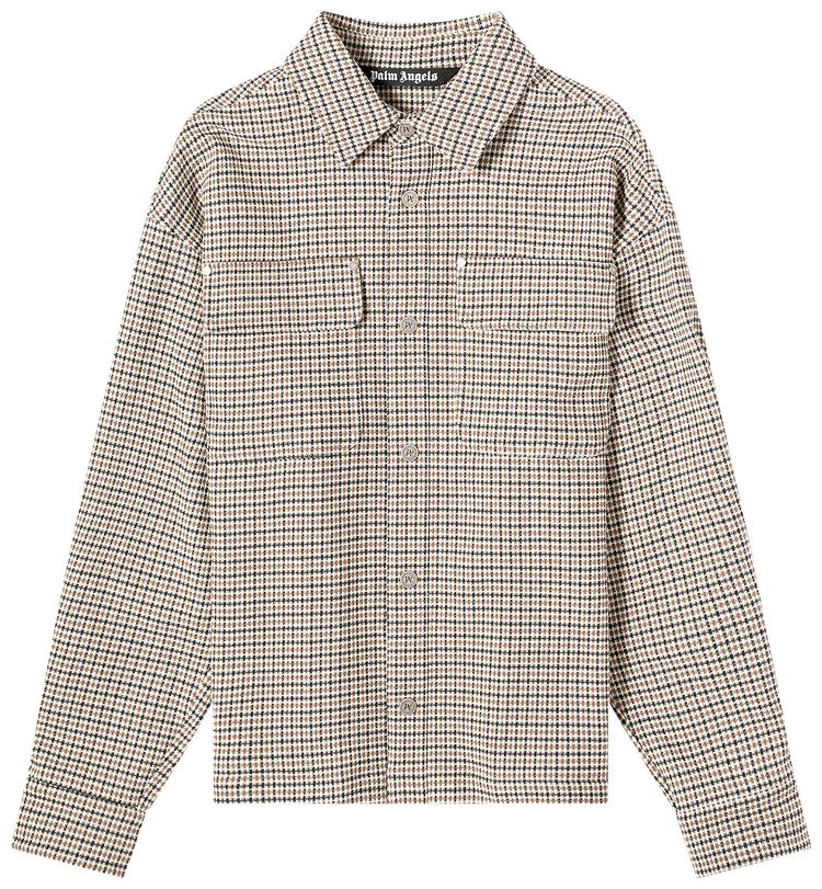 Palm Angels Check Back Logo Overshirt Multicolor