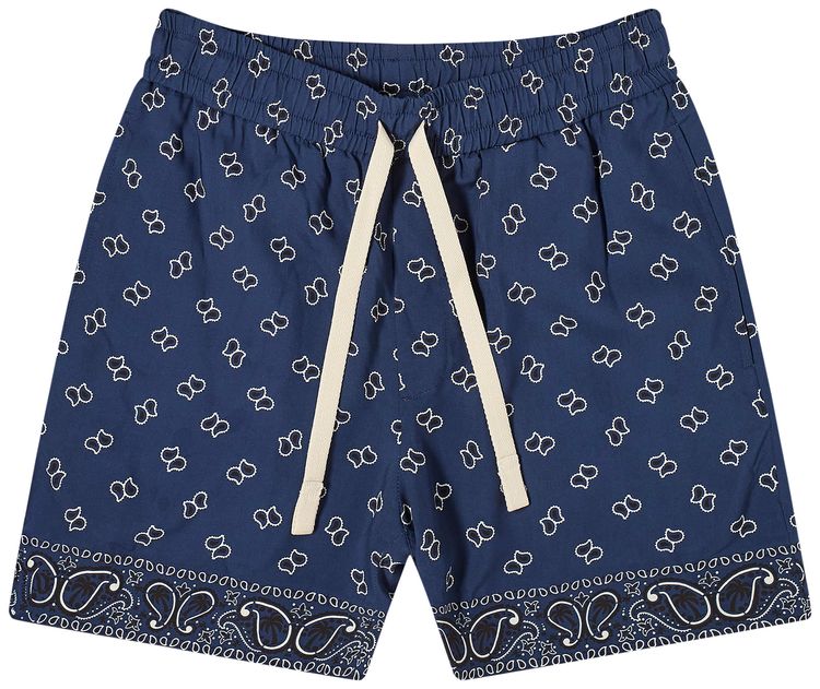 Palm Angels Paisley Shorts Navy Blue