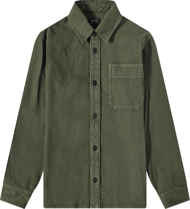 APC Basile Logo Overshirt Forest Green