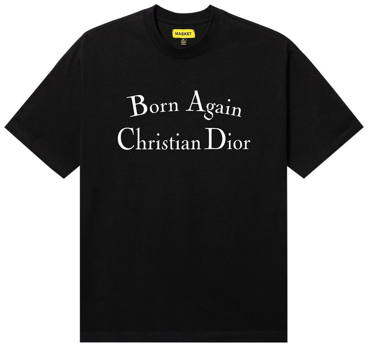 Market Secret Club Born Again Christian Dior T Shirt Black