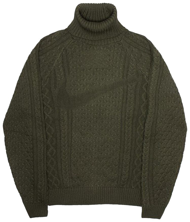 Nike Cable Knit Turtleneck Sweater Cargo Khaki