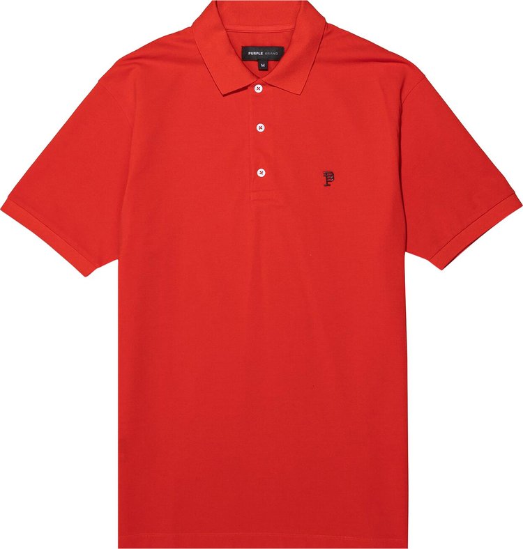 PURPLE BRAND Pique Knit Polo 'Red'