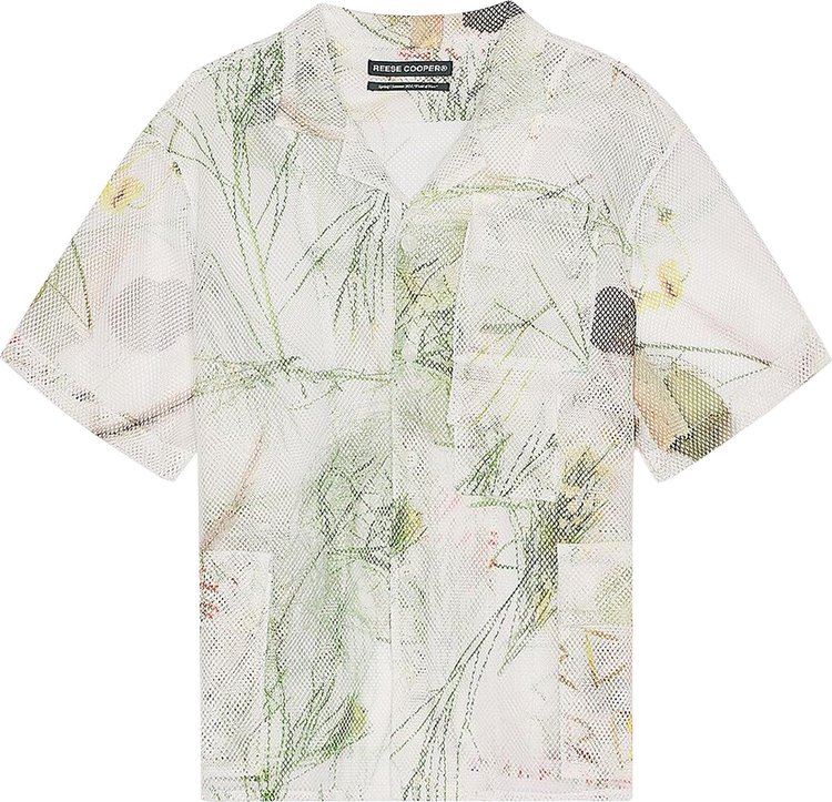 Reese Cooper Desert Brush Printed Mesh Short Sleeve Cargo Shirt Multicolor