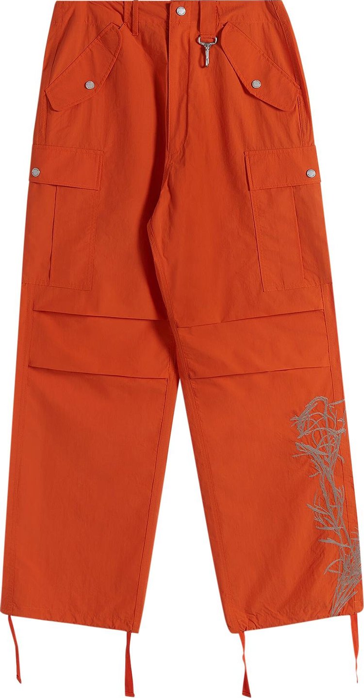 Reese Cooper Desert Marigold Embroidered Nylon Cargo Pant Orange