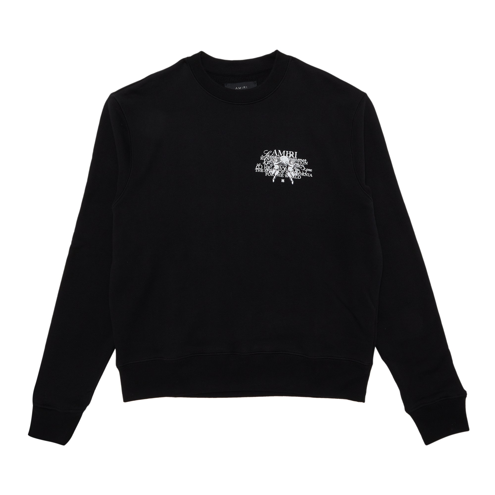 Buy Amiri Cherub Text Crew Jersey 'Black' - AMJYCW1021 001