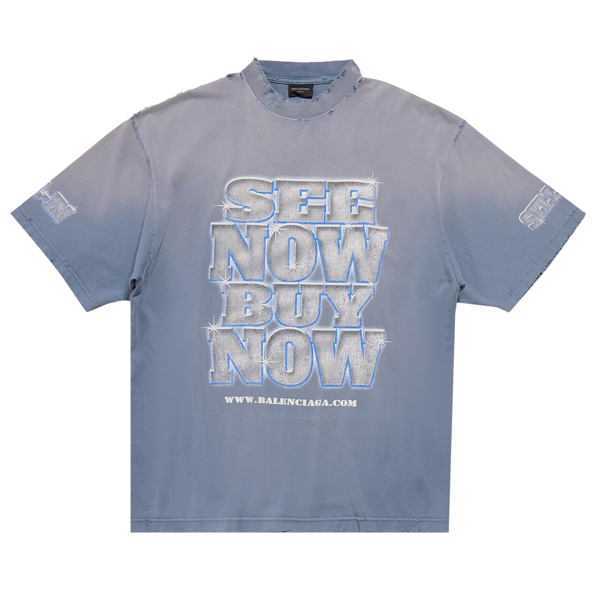 Buy Balenciaga T Shirt Washed Blue 790375 TQVE8 4108 GOAT CA