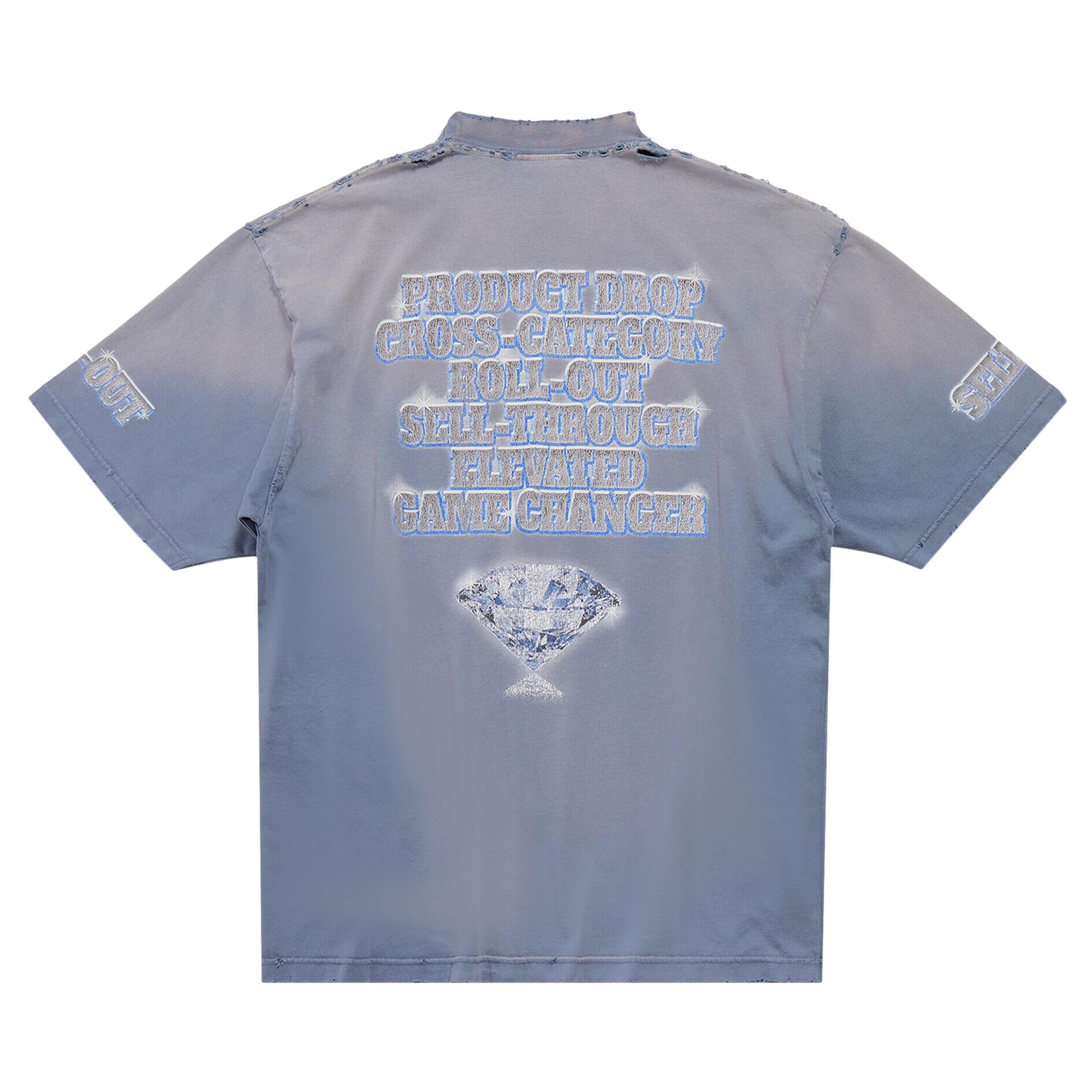 BALENCIAGA｜ (739028 TOVU6 4108) Men's Crypto T-shirt Oversized in Blue | Balenciaga US
