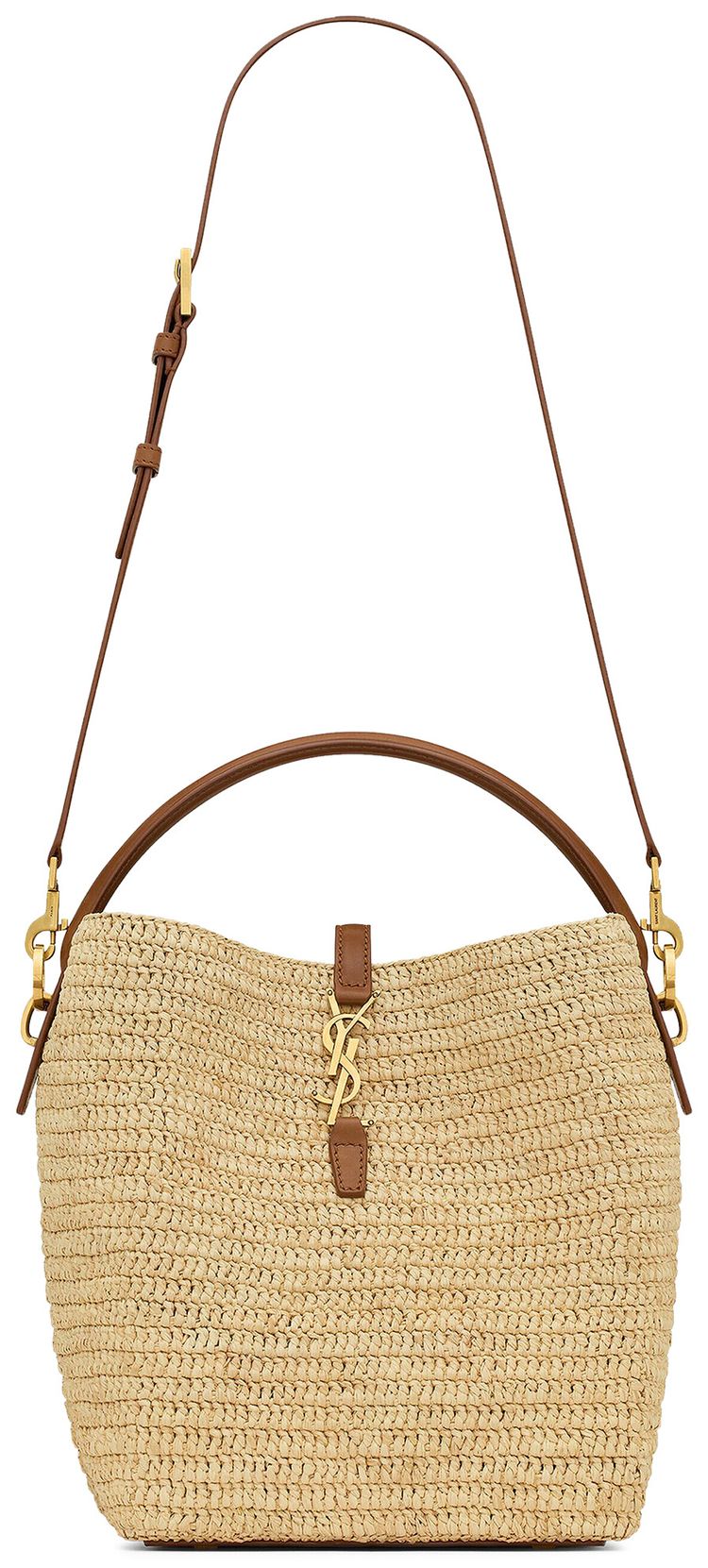 Saint Laurent Le 37 In Woven Raffia NaturelBrick