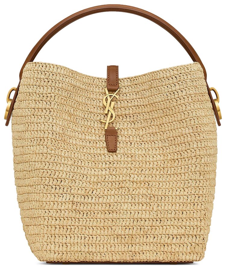 Saint Laurent Le 37 In Woven Raffia NaturelBrick