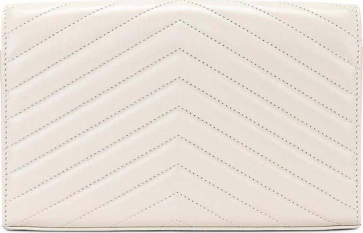 Saint Laurent Cassandre Chain Wallet Blanc Vintage