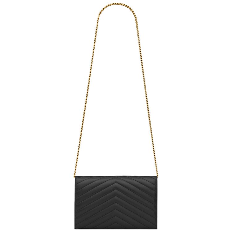Saint Laurent Cassandre Chain Wallet Noir