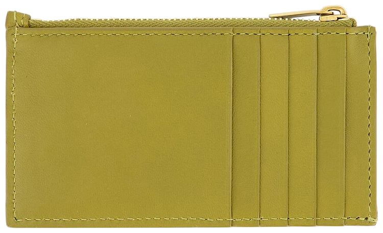 Saint Laurent Zipped Card Case Olive Drab