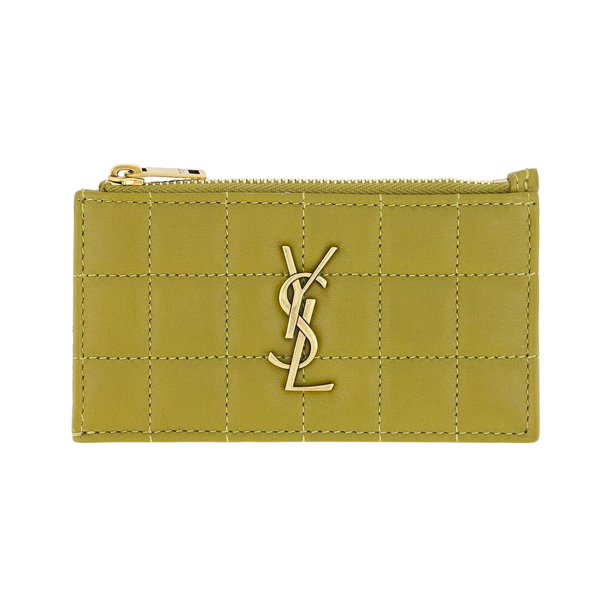 Buy Saint Laurent Zipped Card Case 'Olive Drab' - 743107 AABVP