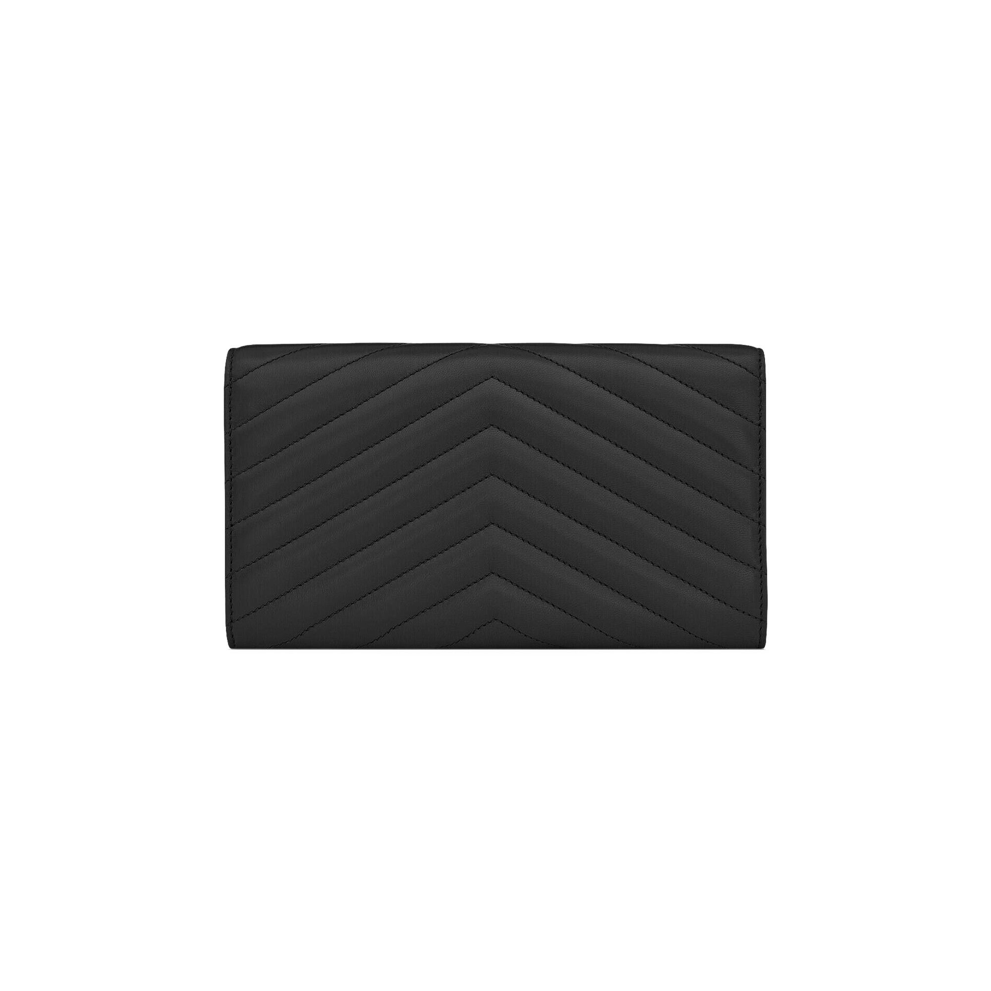 SAINT LAURENT PARIS｜LONG WALLETS (372264 AAA44 1000) NEW YSL SAINT LAURENT WALLETS 372264 BOW01 1000 LONG BUTTON