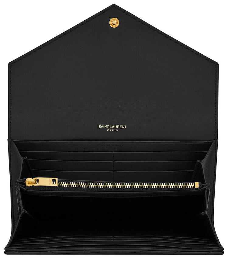 Saint Laurent Cassandre Matelasse Large Flap Wallet Noir
