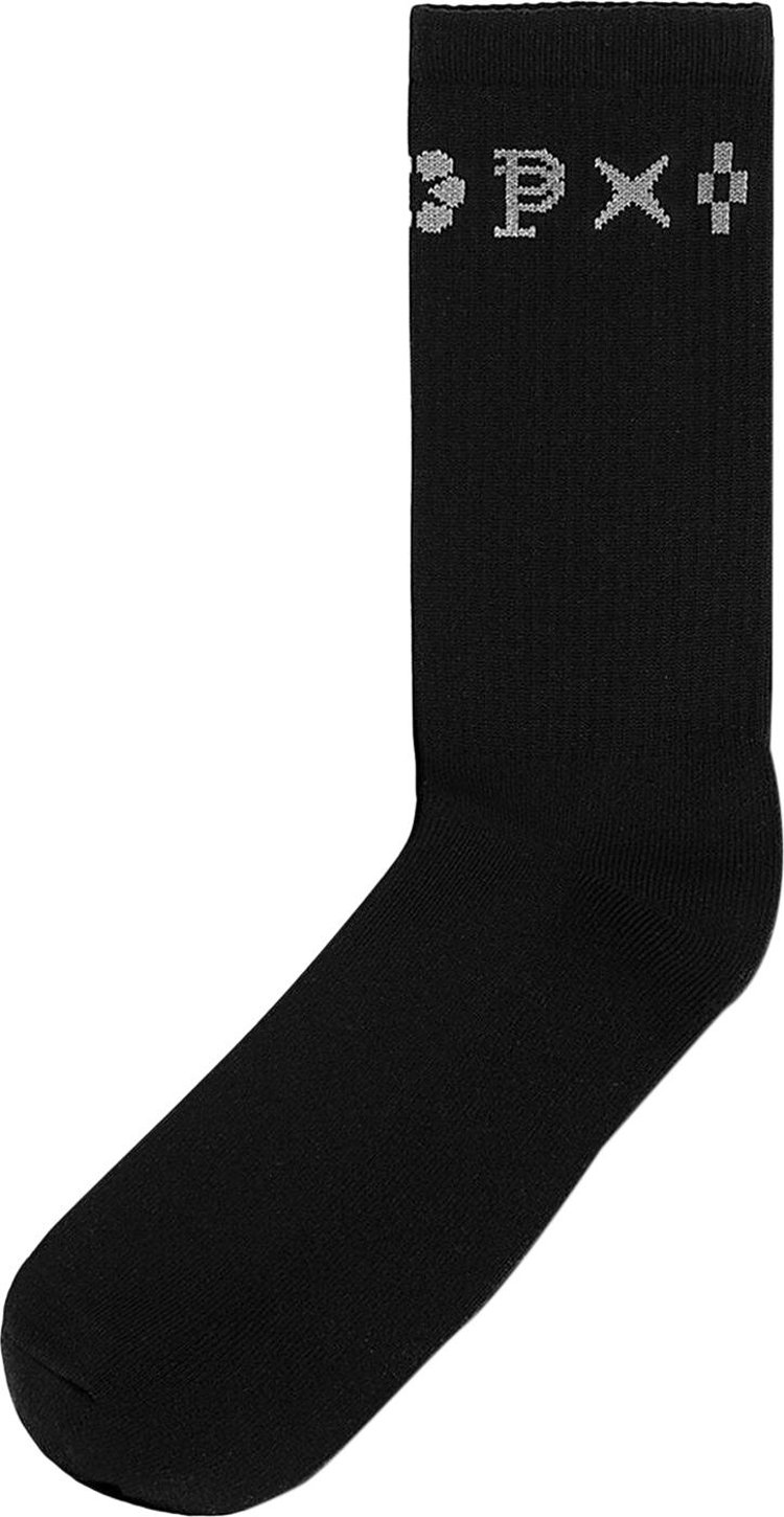 PURPLE BRAND Monogram Crew Socks Black