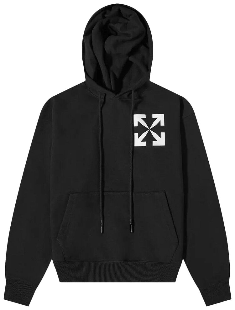Off White Arrows Print Hoodie Black